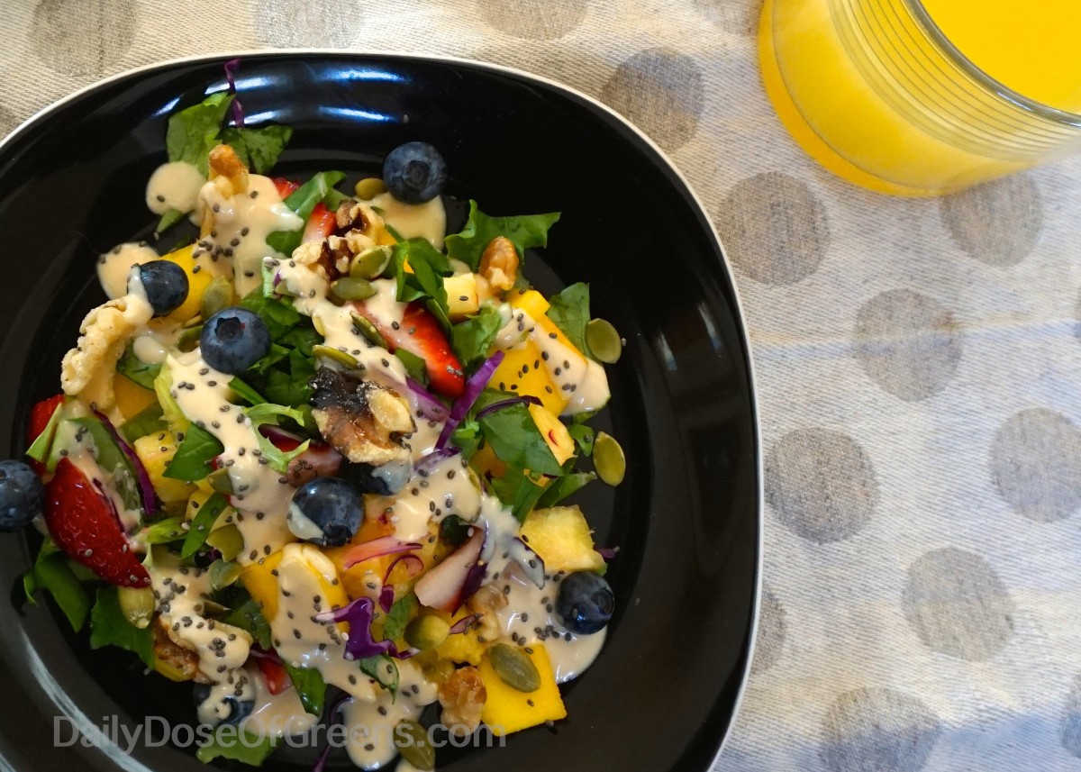 Breakfast Power Salad with Lemon Tahini Dressing