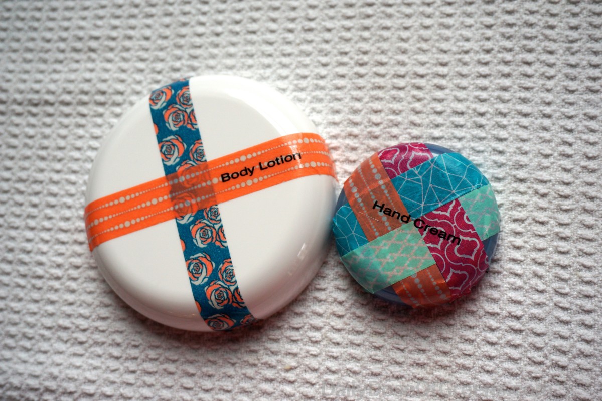 Lids decorated with washi tape