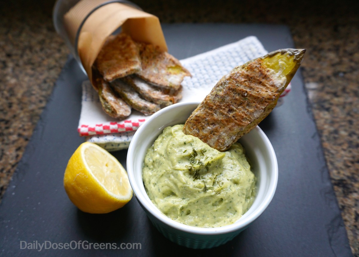 Oven-fried Pickles With Avocado Ranch Dipping Sauce
