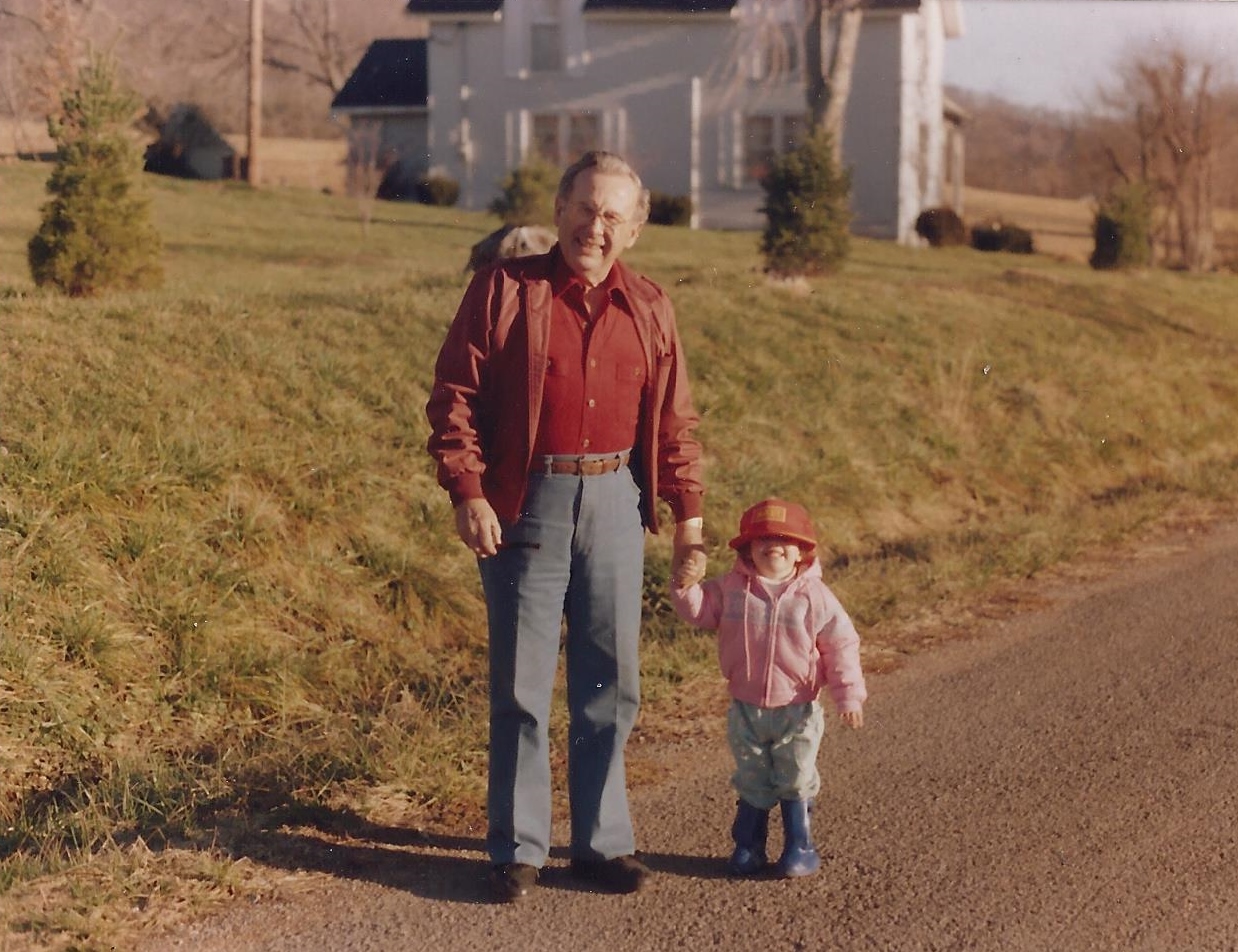 This is one of my favorite photos -- my grandfather and me on the farm in TN.
