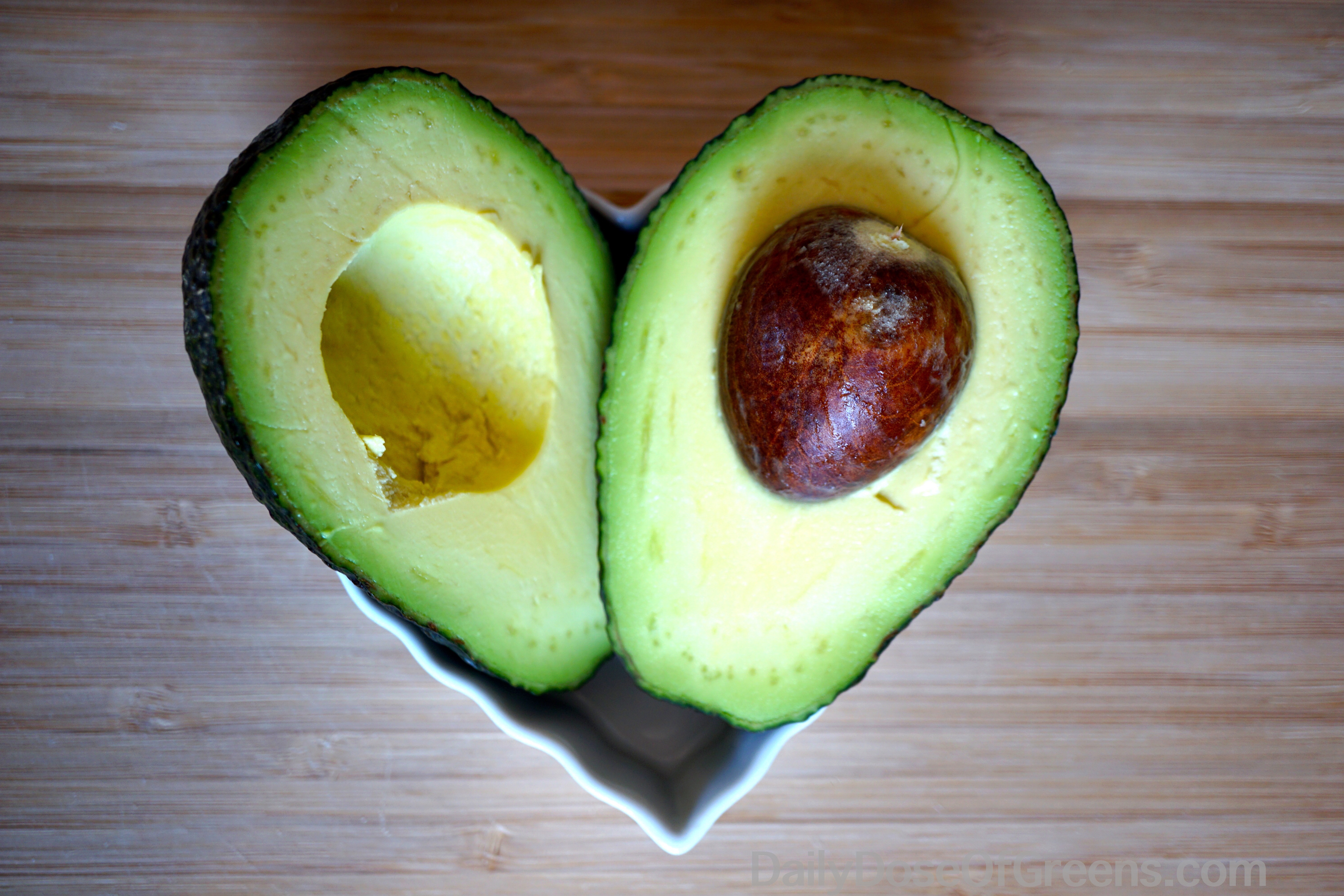 avocado halves, heart